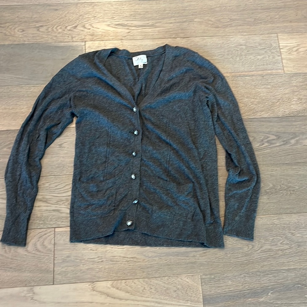 Milly Angora button down sweater with diamond studs size medium